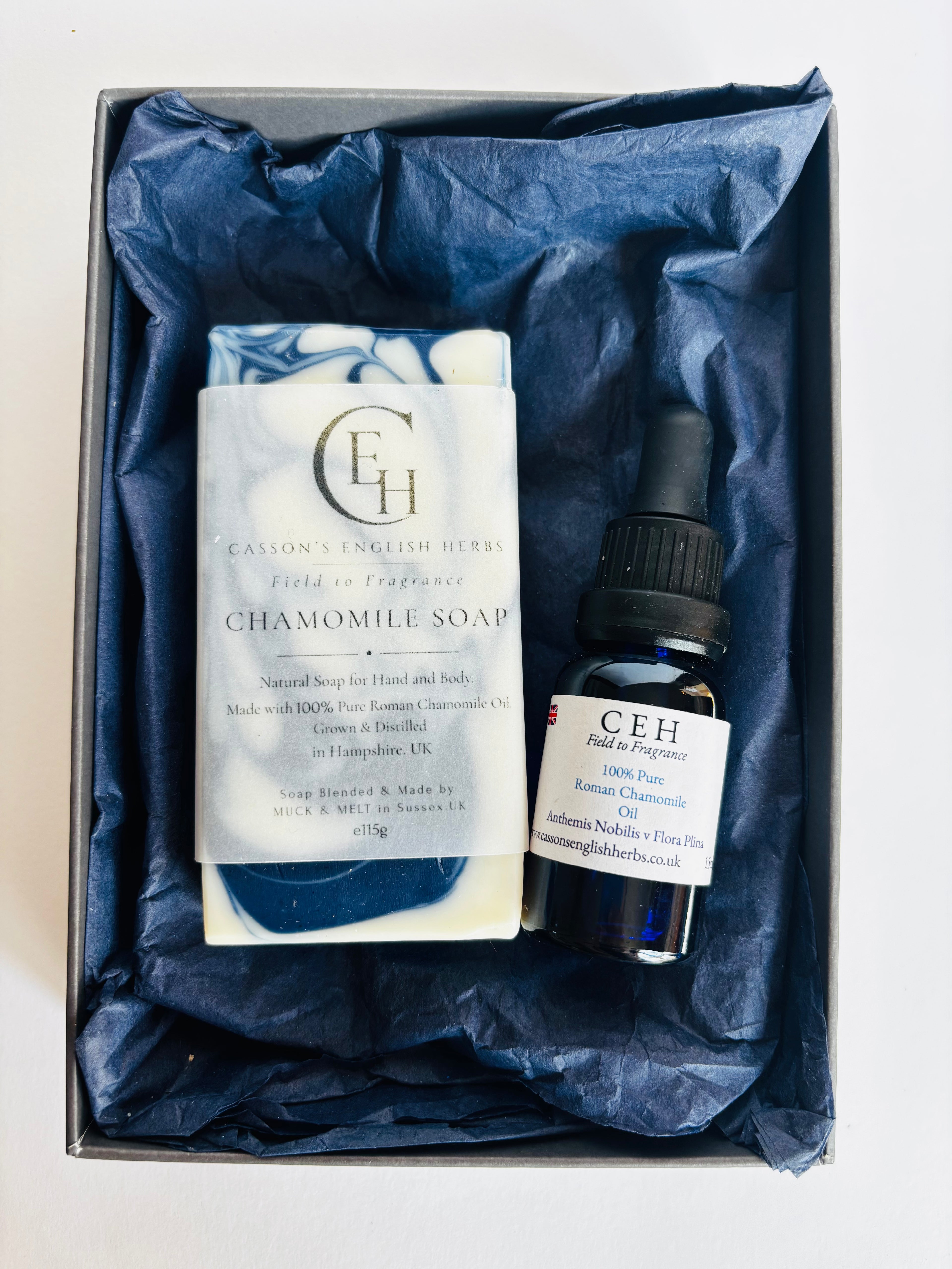 Big Bar & 15ml Chamomile Oil Bath Time Gift Set